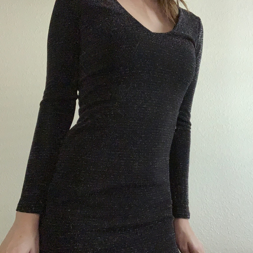 A black shimmery cocktail dress!